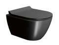 GSI Ceramica Pura zestaw miska bezrantowa 50x36 cm z deską wolnoopadającą (z mocowaniami FISR2)  czarny mat (ardesia opaco) 881626+ MS86CSN26+FISR2