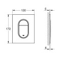 Grohe Arena Cosmopolitan przycisk spłukujący S, kolor czarny mat (phantom black) 37624KF0 rysunek techniczny