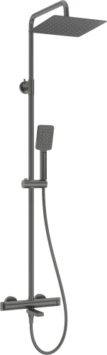 Deante Cascada zestaw natryskowy z baterią termostatyczna i wylewką wannową, kolor grafit  (titanium)  NAC_D1HT