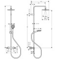 Hansgrohe Vernis Blend zestaw natryskowy termostatyczny, deszczownica 20 cm, kolor chrom 26089000 rysunek techniczny