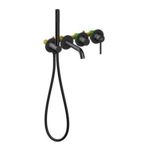 Blue Water Boston bateria wannowa podtynkowa kolor czarny mat BOS-ZWP.200CM