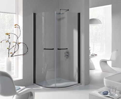 Kabina Sanplast Prestige III 80x80cm szkło przejrzyste profile czarny-mat 600-073-0520-59-401