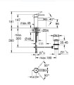 Grohe Essence bateria bidetowa rozmiar S, kolor złoty szczotkowany brushed warm sunset 32935DL1 rysunek techniczny