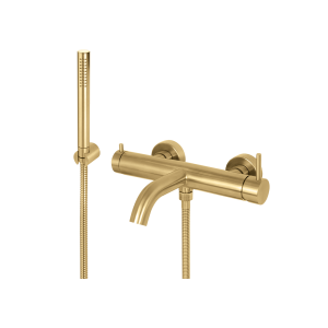 Vema Otago bateria wannowa zestawem natryskowym PVD kolor złoty szczotkowany V17086.AP.98