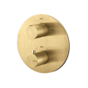 Vema Otago bateria wannowo-prysznicowa termostatyczna 2 źródło PVD kolor złoty szczotkowany V08115.AP.98