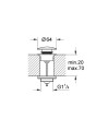 Grohe korek umywalkowy klik-klak, kolor brushed hard graphite 65807AL0 rysunek techniczny