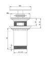 Deante korek uniwersalny do umywalki/bidetu, kolor chrom NHC_010U rysunek techniczny
