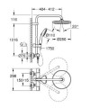 Grohe Tempesta zestaw natryskowy termostatyczny, kolor czarny mat 266702431 rysunek techniczny