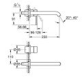 Grohe Essence bateria umywalkowa podtynkowa L, kolor czarny mat (phantom black) 29193KF1 rysunek techniczny