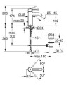 Grohe Essence bateria umywalkowa stojąca rozmiar S, kolor złoty szczotkowany (brushed warm sunset) 24171DL1 rysunek techniczny