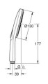 Grohe Rainshower Smartactive 130 rączka prysznicowa 3 strumienie, kolor złoty szczotkowany (brushed warm sunset) 26574DL0 rysunek techniczny