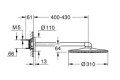 Grohe Rainshower Smartactive 310 deszczownica z ramieniem 430mm, kolor złoty szczotkowany (brushed warm sunset) 26475DL0 rysunek techniczny