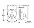 Grohe Essence bateria do 2 ujść wody, kolor złoty szczotkowany (brushed warm sunset) 24167DL1 rysunek techniczny