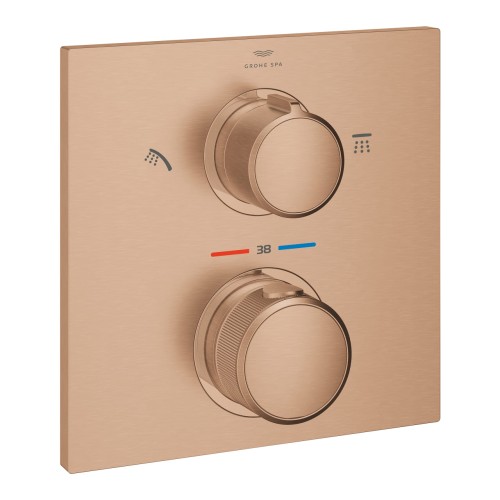 Grohe Allure bateria prysznicowa termostatyczna do 3 ujść wody kolor złoty szczotkowany (brushed warm sunset) 29181DL2