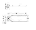 Grohe Selection wieszak na ręczniki stały, kolor złoty szczotkowany (brushed warm sunset) 41059DL0 rysunek techniczny