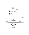 Grohe Rainshower Mono 310 deszczownica sufitowa, kolor czarny mat (phantom black) 22122KF0  rysunek techniczny