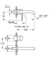 Grohe Essence bateria umywalkowa podtynkowa rozmiar M, kolor stal nierdzewna 19408DC1 rysunek techniczny