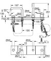Grohe Essence bateria wannowa 4-otworowa, kolor złoty szczotkowany (brushed warm sunset) 19578DL1 rysunek techniczny