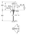 Grohe Essence bateria umywalkowa rozmiar S, kolor złoty szczotkowany (brushed cool sunrise) 23590GN1 rysunek techniczny