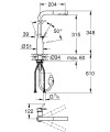 Grohe Essence bateria kuchenna z wyciąganą wylewką, kolor złoty szczotkowany (brushed cool sunrise) 30270GN0 rysunek techniczny