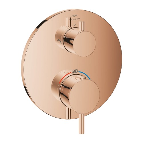Grohe Atrio bateria prysznicowa termostatyczna do 2 ujść wody, kolor złoty (warm sunset) 24358DA0
