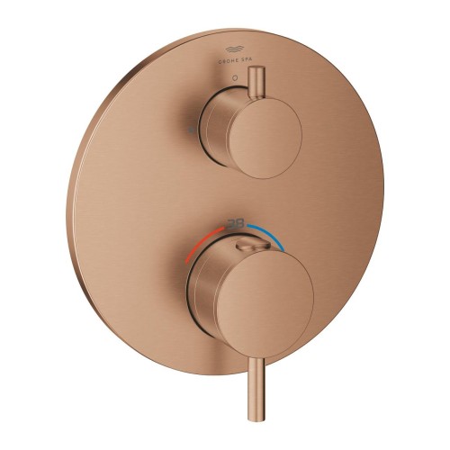 Grohe Atrio bateria prysznicowa termostatyczna do 2 ujść wody, kolor złoty szczotkowany (brushed warm sunset) 24357DL0