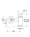 Grohe syfon umywalkowy dekoracyjny, kolor stal nierdzewna 28912DC0 rysunek techniczny