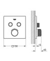 Grohe Grohtherm SmartControl bateria prysznicowa termostatyczna do dwóch ujść wody, kolor czarny mat (phantom black) 102166KF00 rysunek techniczny