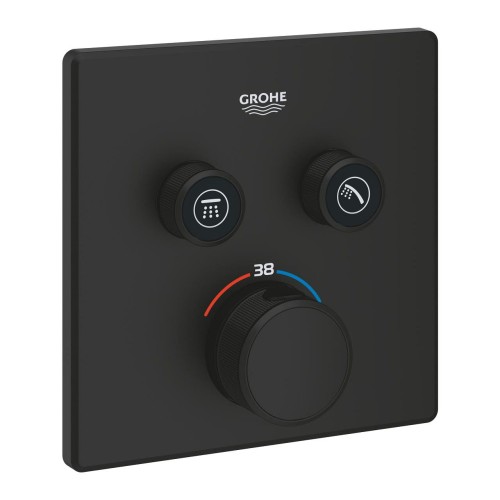 Grohe Grohtherm SmartControl bateria prysznicowa termostatyczna do dwóch ujść wody, kolor czarny mat (phantom black) 102166KF00