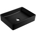 Laveo Kvadrato umywalka nablatowa 47 cm, kolor czarny mat VUK_B247