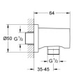 Grohe Rainshower kolanko przyłączeniowe, kolor grafit (hard graphite) 27057A00 rysunek techniczny