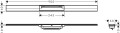Hansgrohe RainDrain Flex Element zewnętrzny odpływu 90cm z możliwością przycięcia, kolor czarny mat 56045670  rysunek techniczny