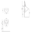 Catalano Comfort  (Sfera) pisuar 54 cm z otworami na pokrywę, kolor czarny mat 1OR54FNS rysunek techniczny