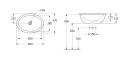 Villeroy & Boch LOOP & FRIENDS Umywalka ceramiczna, owalna,66 x 47 cm, 4A630001 rysunek techniczny