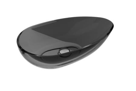 Besco Neya umywalka nablatowa 60x35, korek w zestawie kolor ciemny szary (Carbon Grey)  #UMN-60-CGB