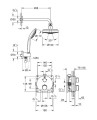 Grohe Grohtherm zestaw prysznicowy termostatyczny podtynkowy deszczownica 160, kolor chrom 34735000 rysunek techniczny