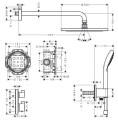 Hansgrohe Croma zestaw natryskowy termostatyczny podtynkowy Ecostat S, kolor chrom 27954000 rysunek techniczny