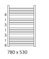 Terma MARLIN grzejnik łazienkowy, 780x530 mm, WGMAR078053