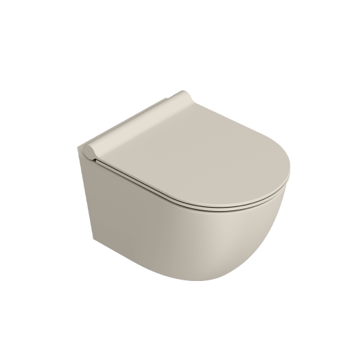 Catalano Sfera UpFix Newflush Miska wisząca bezrantowa 50x35 cm z deską wolnoopadającą (z mocowaniami 5KFST00 )  kolor  piaskowy mat ( sabbia satinato ) 0511700029+0551250029+9056160000