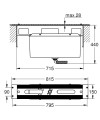 Grohe element montażowo-odwodnieniowy do baterii wannowych otworowych 29037000  rysunek techniczny
