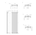 Terma Tune VWD grzejnik dekoracyjny 1800x690mm, WGTUV180069 rysunek techniczny