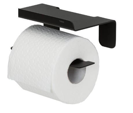 Uchwyt na papier toaletowy z półką na smartfon Tiger Colar czarny mat 1314230346