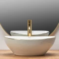 Rea Sofia Gold Edge umywalka nablatowa owalna 41 cm,  kolor biały REA-U3287