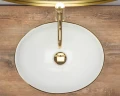 Rea Sofia Gold Edge umywalka nablatowa owalna 41 cm,  kolor biały REA-U3287