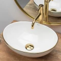 Rea Sofia Gold Edge umywalka nablatowa owalna 41 cm,  kolor biały REA-U3287