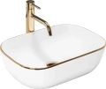 Rea Belinda Gold Edge umywalka nablatowa 46,5x33 cm, kolor biały REA-U8736