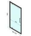 Rea Rapid Swing drzwi prysznicowe uchylne 100, profil chrom REA-K5607 rysunek technizny