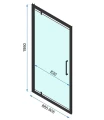 Rea Rapid Swing drzwi prysznicowe uchylne 90, profil chrom REA-K5606 rysunek techniczny