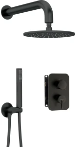 Deante Silia zestaw prysznicowy podtynkowy z BOXem mieszaczowym, kolor czarny mat (Nero) BXYYNQSM