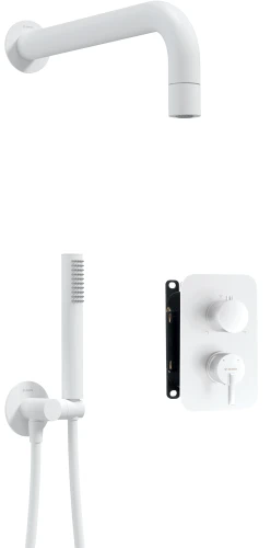 Deante Silia Zestaw prysznicowy podtynkowy z BOXem mieszaczowym z główką natryskową, kolor biały mat (bianco) BXYZAQSM